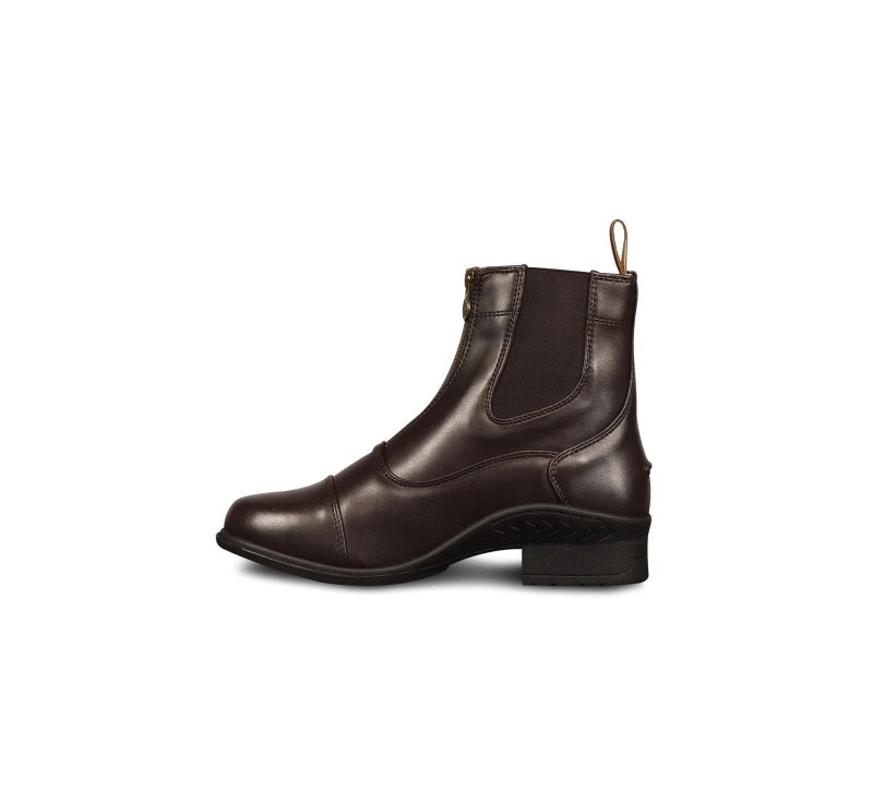 Ovation Women's Lightweight Stylish Equestrian Horse Riding Ankle Length Synthetic Vega Leather Quantum Zip Paddock Boots, Brown, Size 7.5 - Image 3